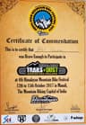 Trails and Dust Race, Manali certificate